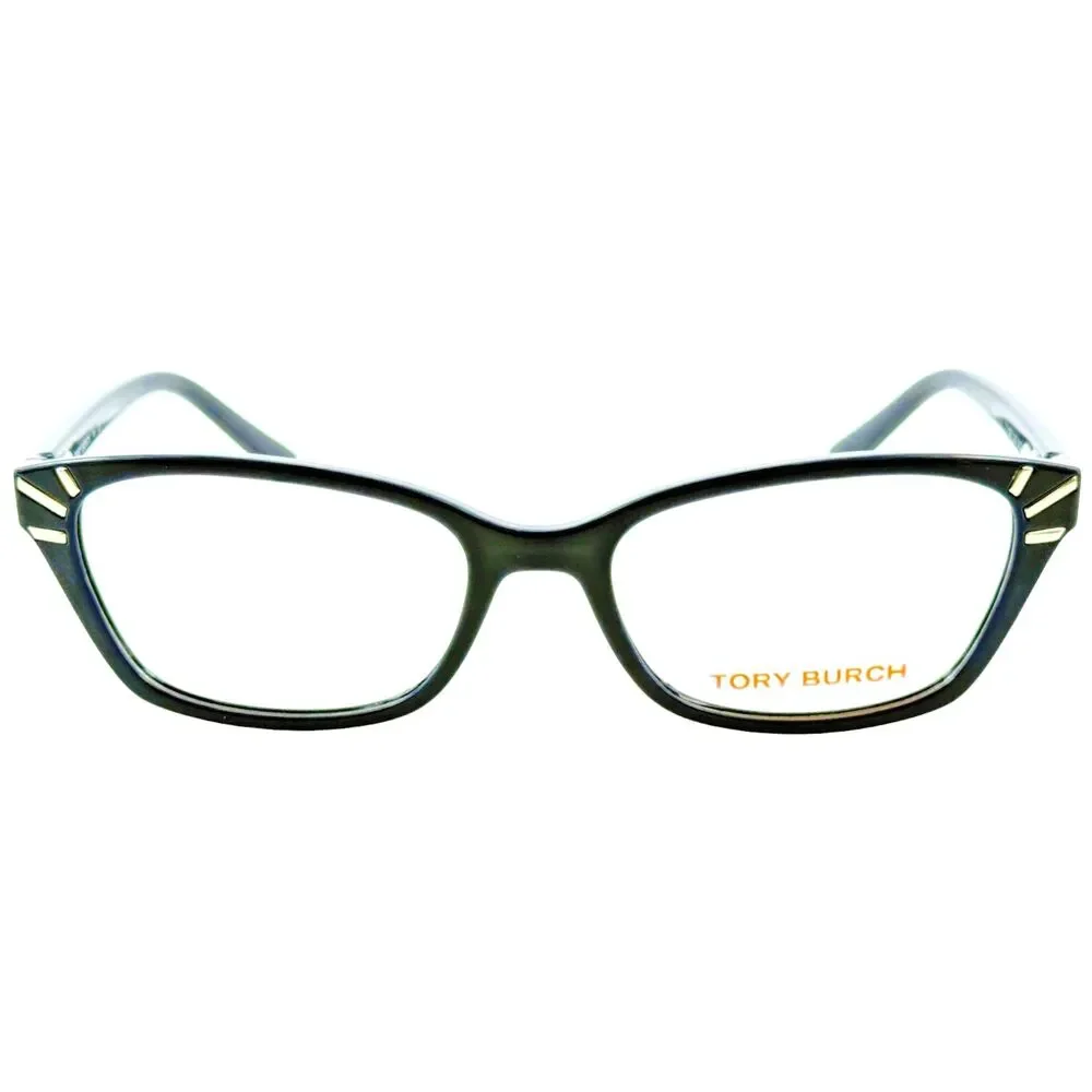 Tory Burch TY4002 Womens Plastic Eyeglass Frame 1370 Navy Silver 52-16